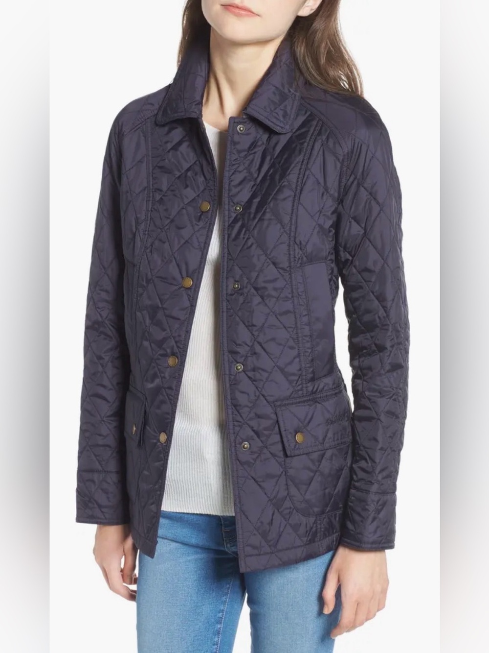 NEW Barbour Summer Beadnell Quilted Navy Jacket Sz 18
